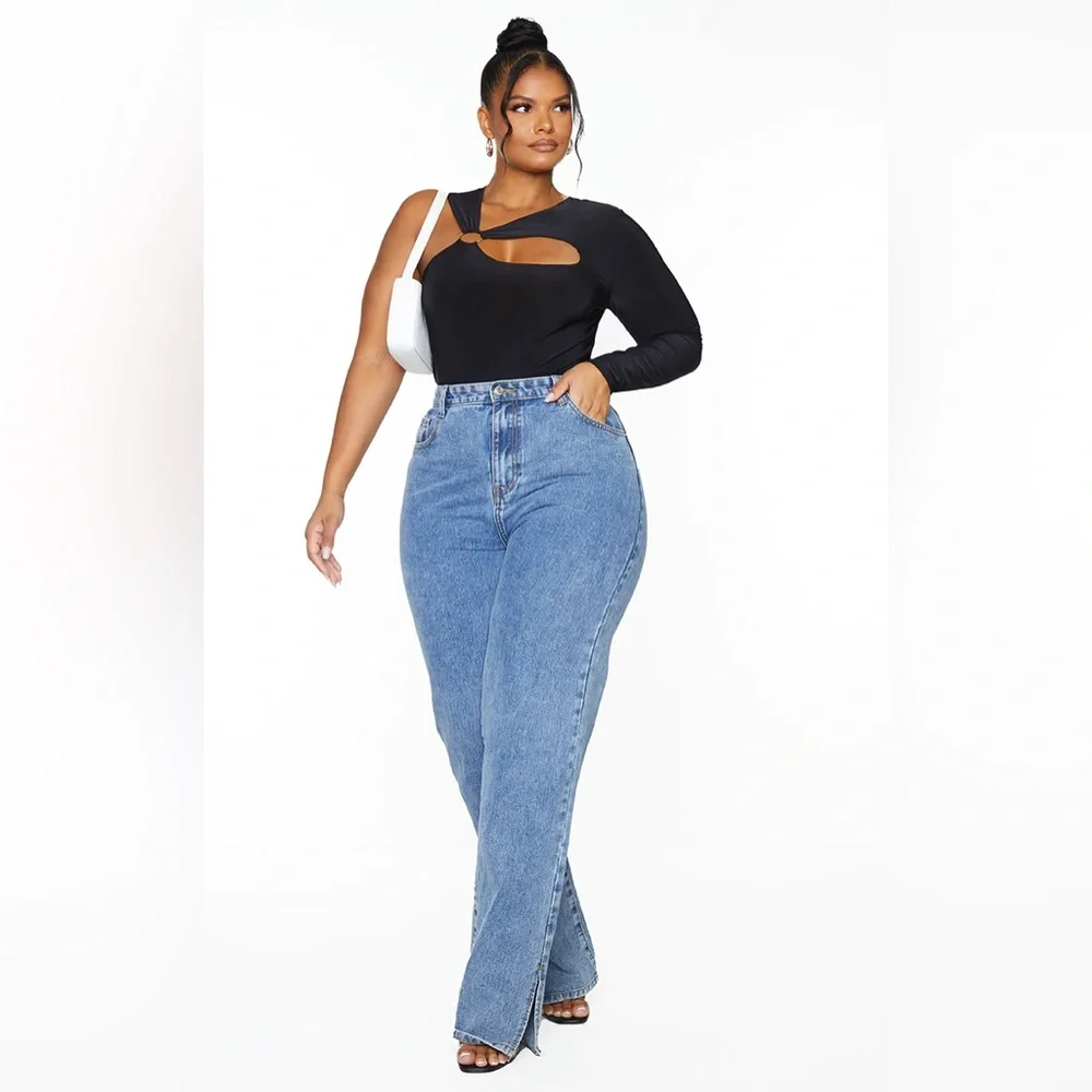 Black Ring Bodysuit PrettyLittleThing - Picture 1 of 7